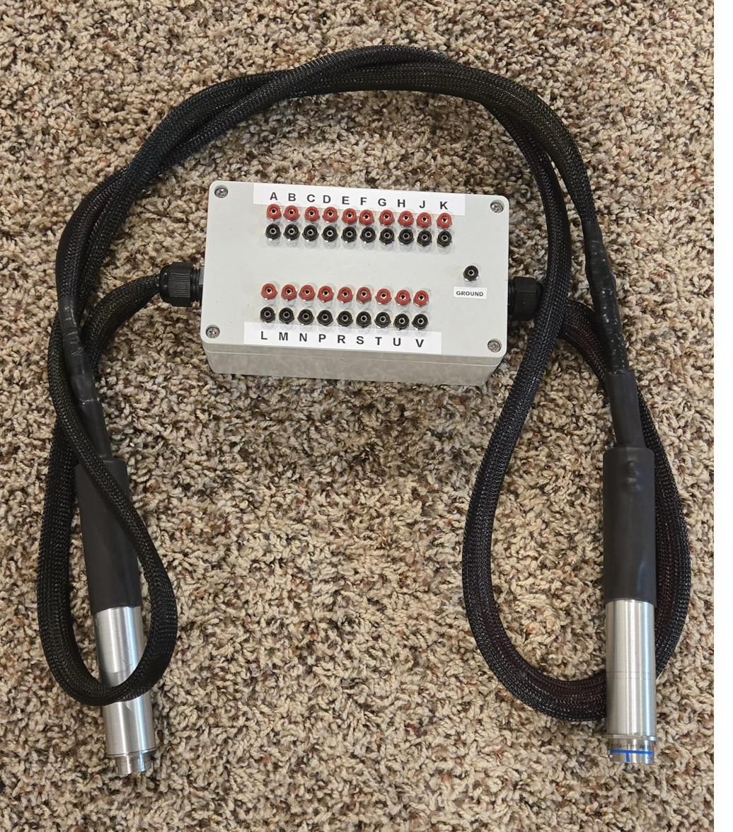 19-channel breakout box with braided cable harness